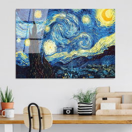 Wallity Cuadro Decorativo Noche estrellada de Van Gogh 70 x 100 cm